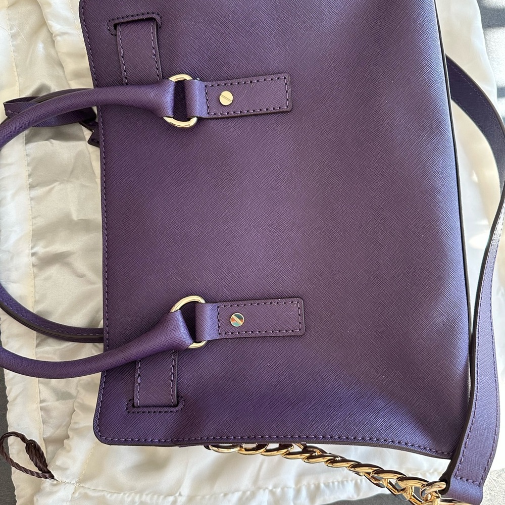 NWOT michael kors purple purse with handles and shoulder strap - Picture 2 of 13